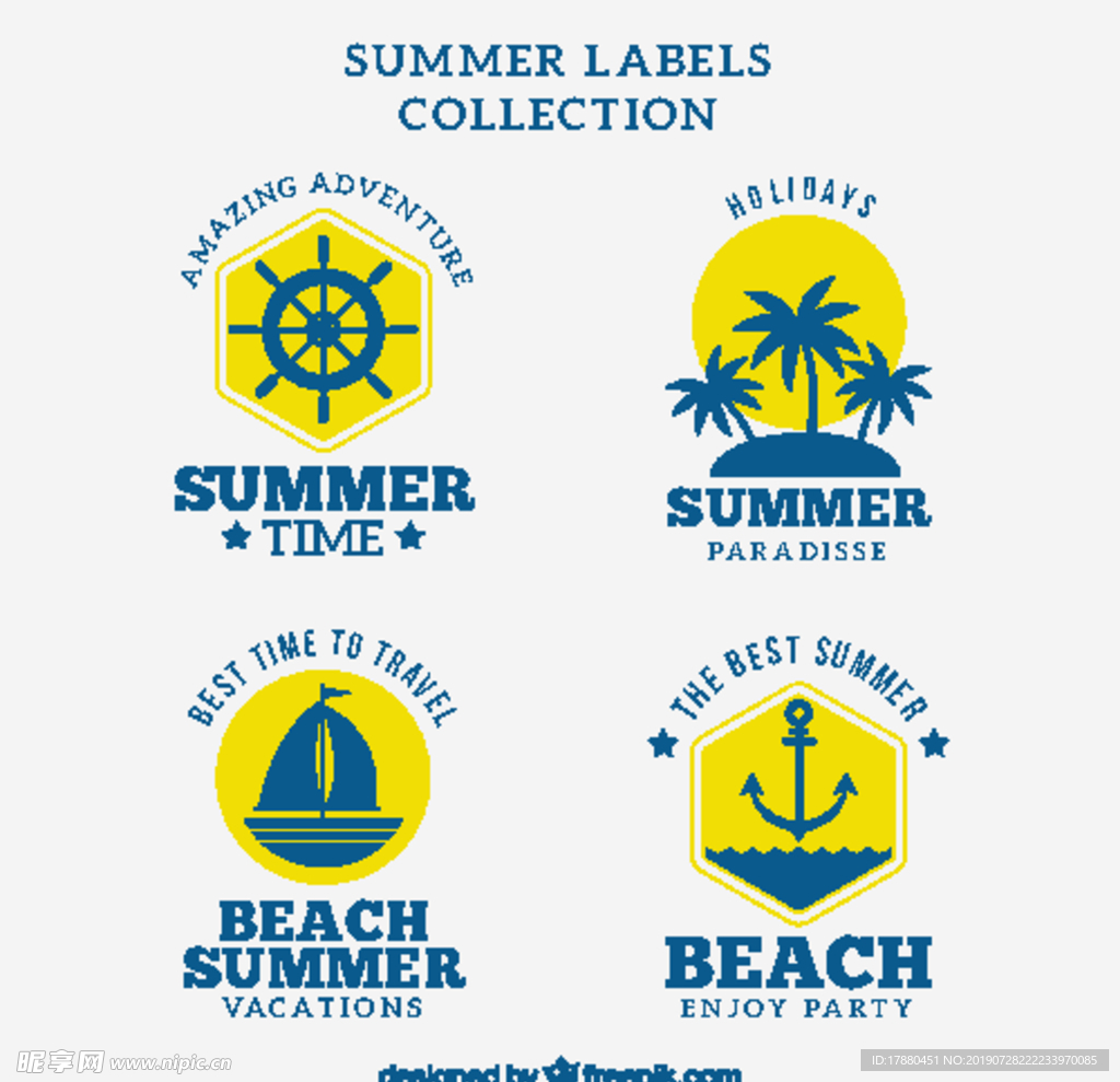 创意夏季度假标签