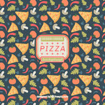 彩色披萨快餐标签