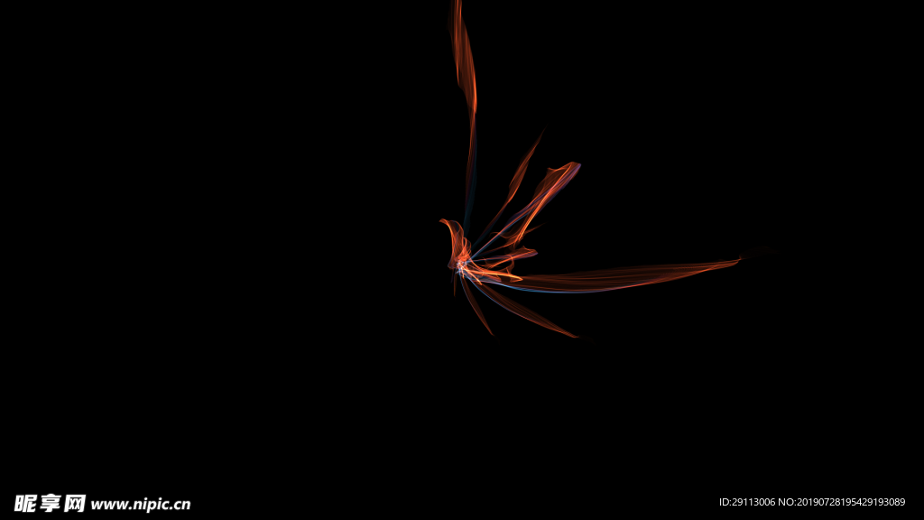 黑底炫彩光影壁纸