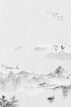 山水仙鹤中国风