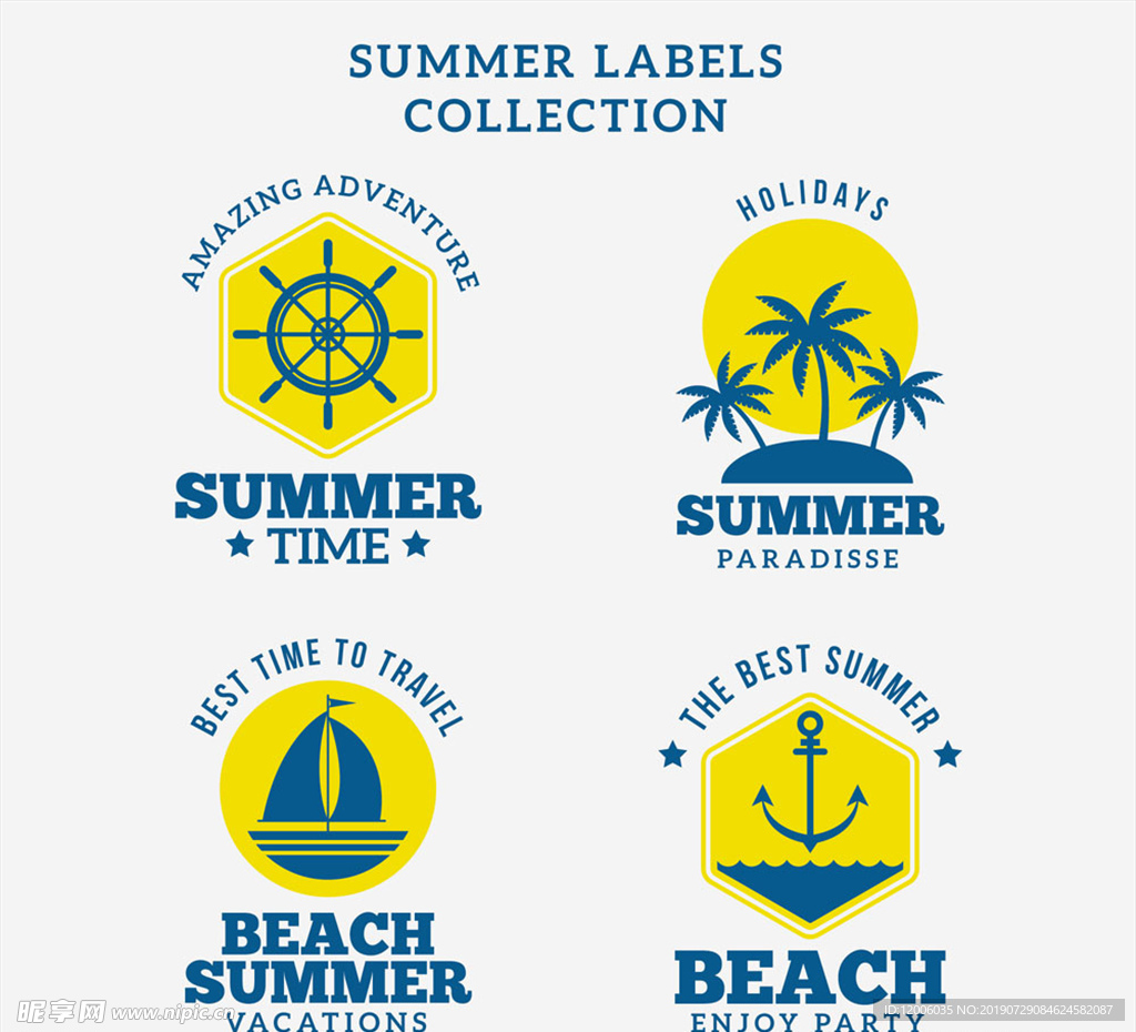 4款创意夏季度假标签