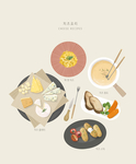 美味食物涂鸦插画