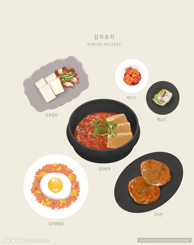 美味食物涂鸦插画