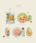美味食物涂鸦插画