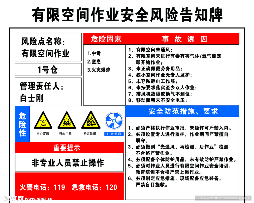 有限空间告知牌