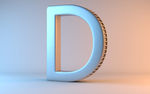 C4D金属质感字母D