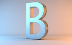 C4D金属质感字母B
