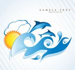 背景海豚海浪