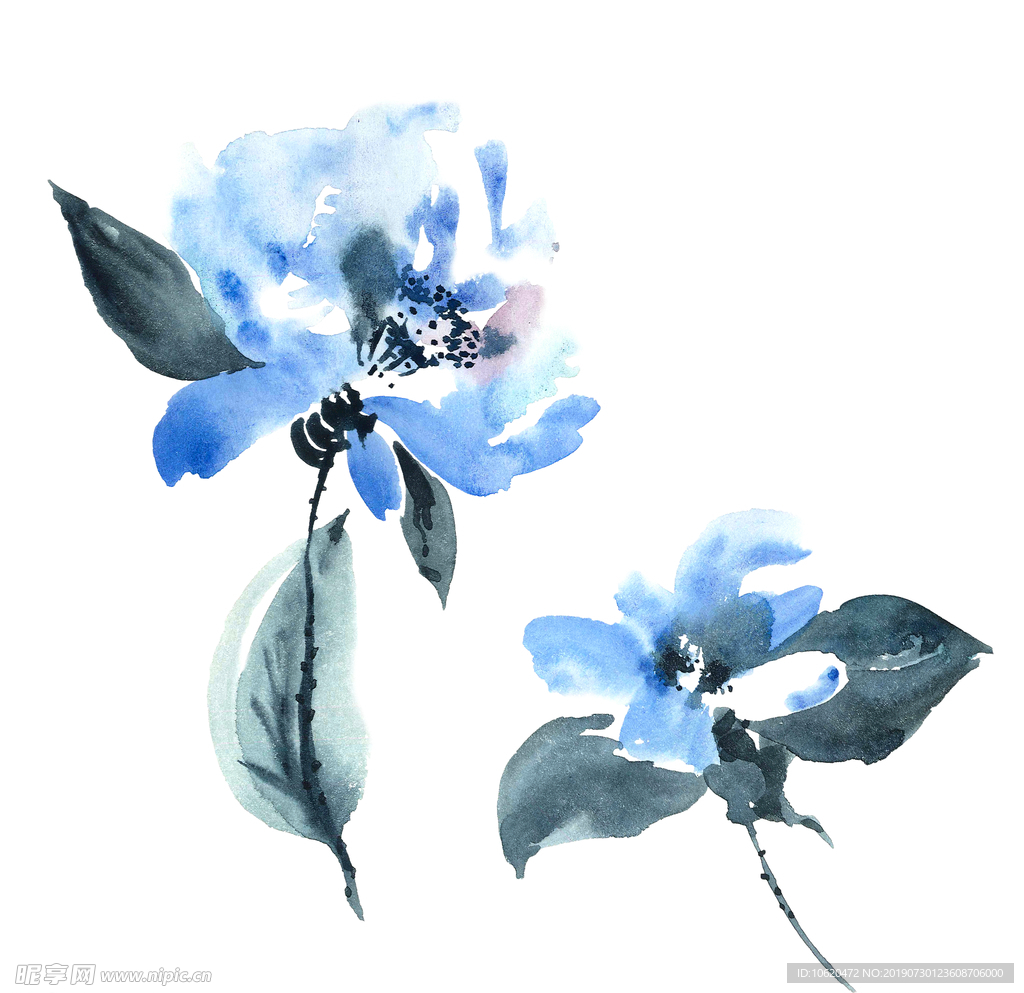 水墨花