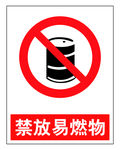 警示牌禁止易燃物存放