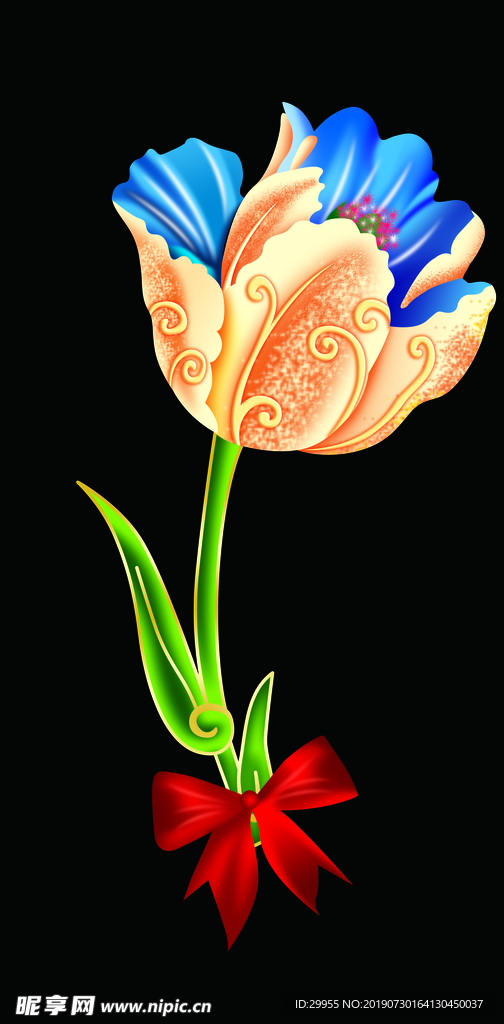 手绘 郁金花