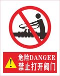 禁止打开阀门