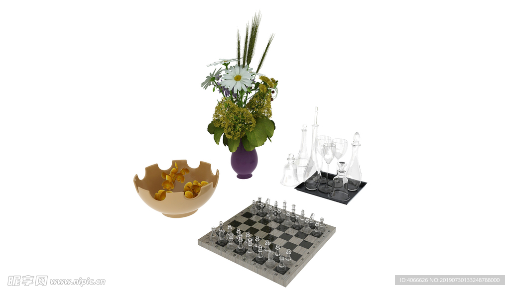 桌花象棋3d模型