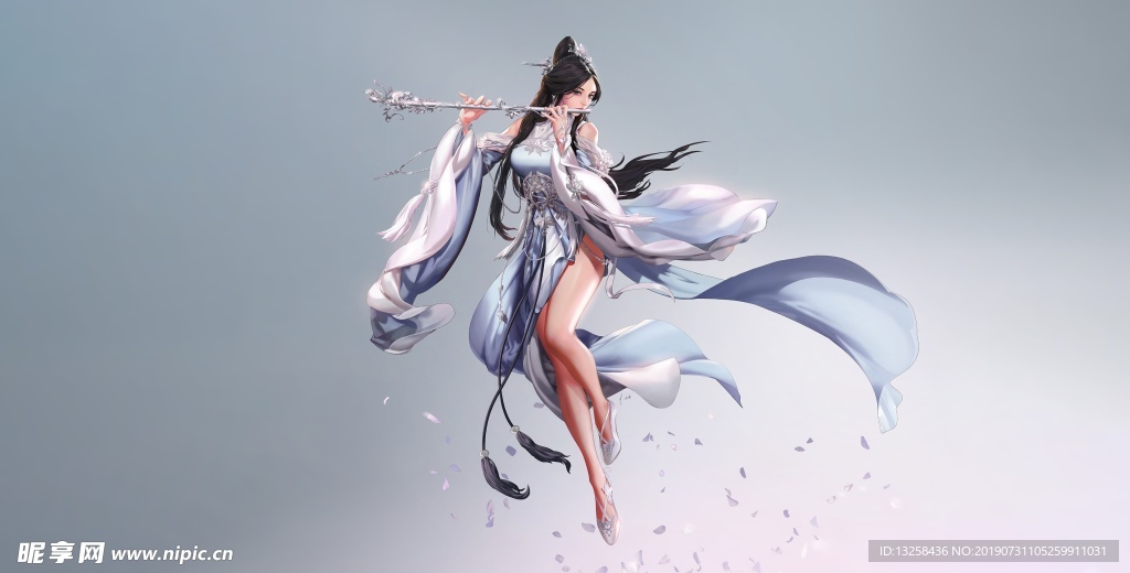 女孩卡通插画背景