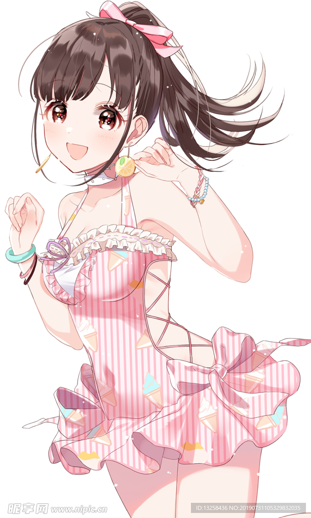 女孩卡通插画背景