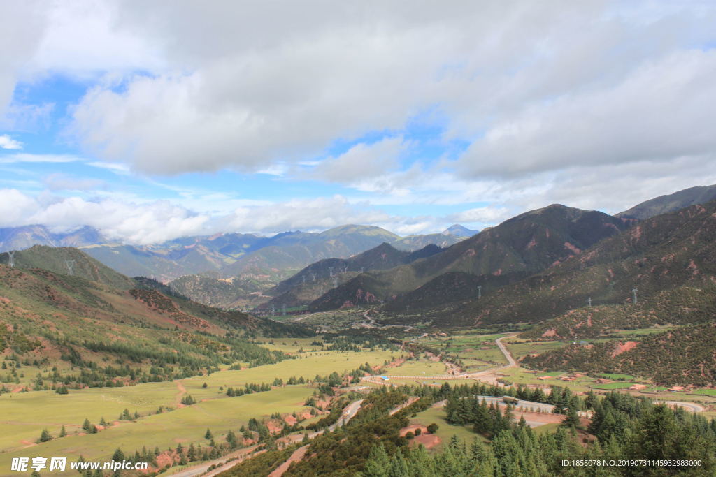 山路 天空 蓝天白云 山