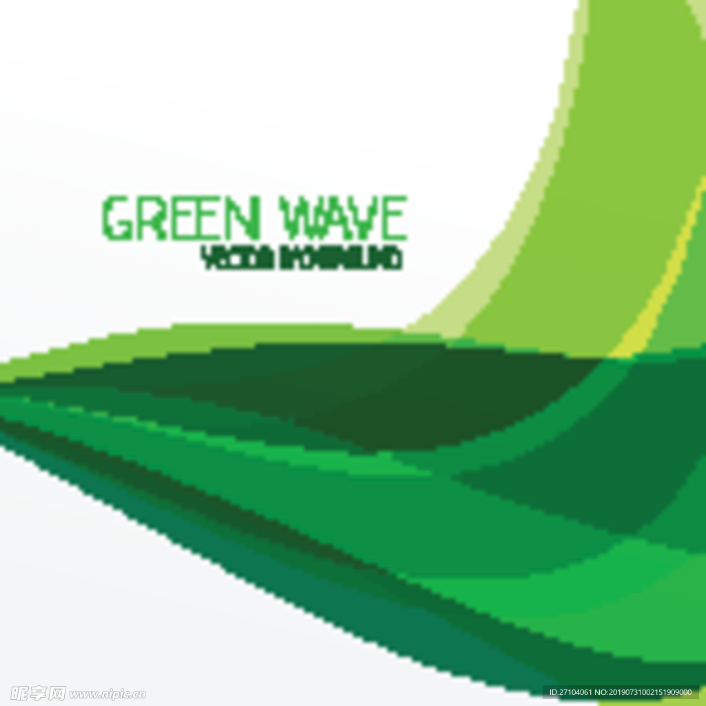 绿色波浪抽象背景