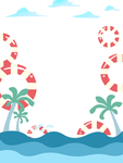 海浪夏日边框
