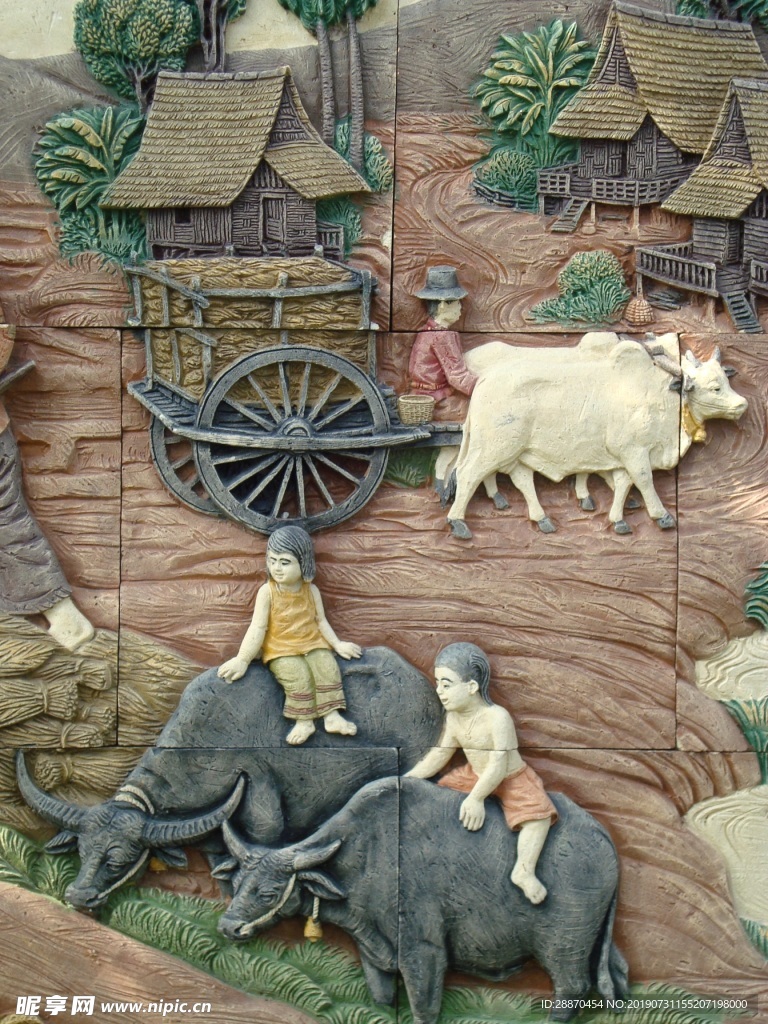 传统的东南亚乡村风光