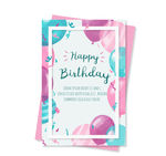 彩绘气球生日祝福卡正反面