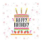 彩色生日蛋糕艺术字