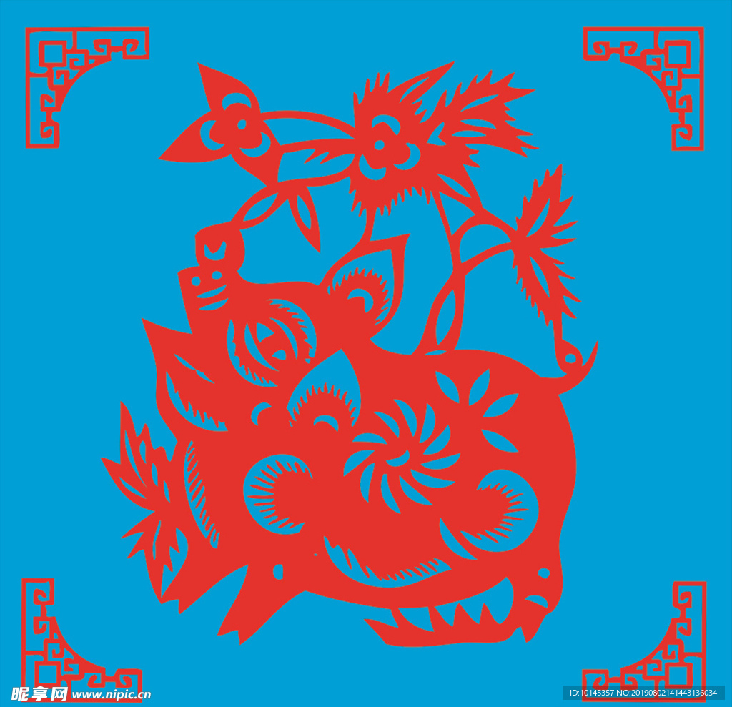 猪剪纸