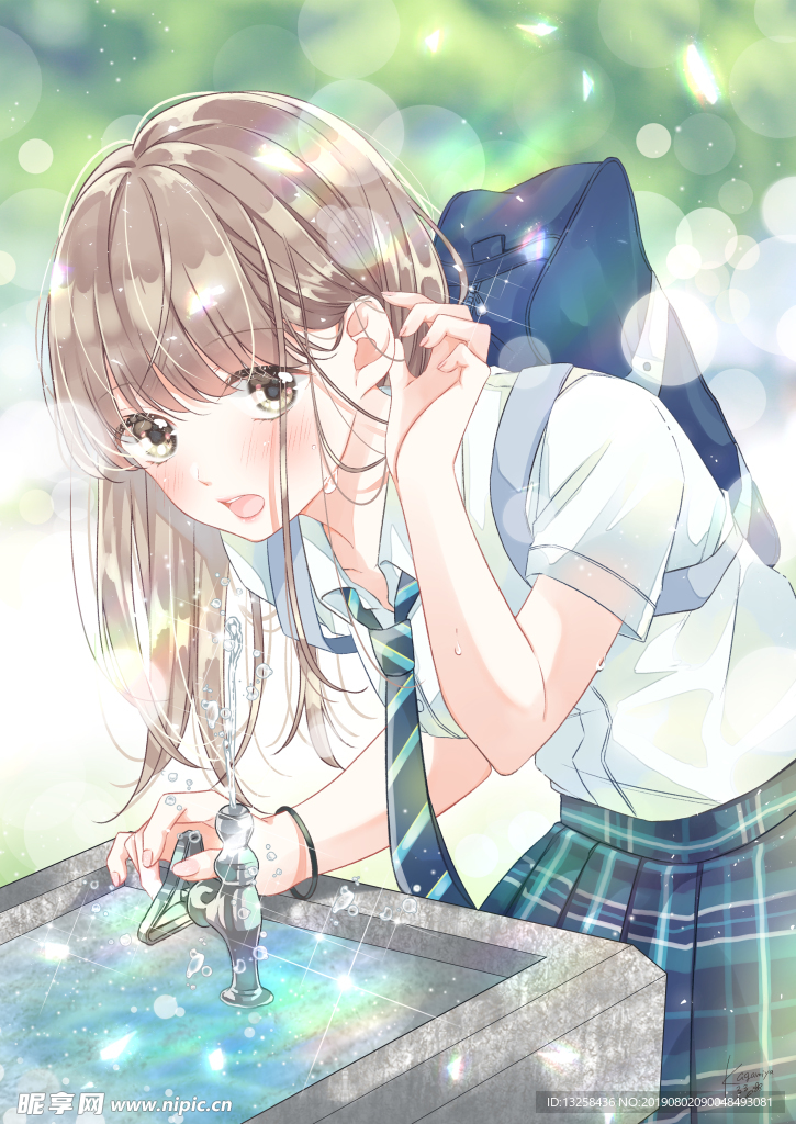 女孩动漫插画背景