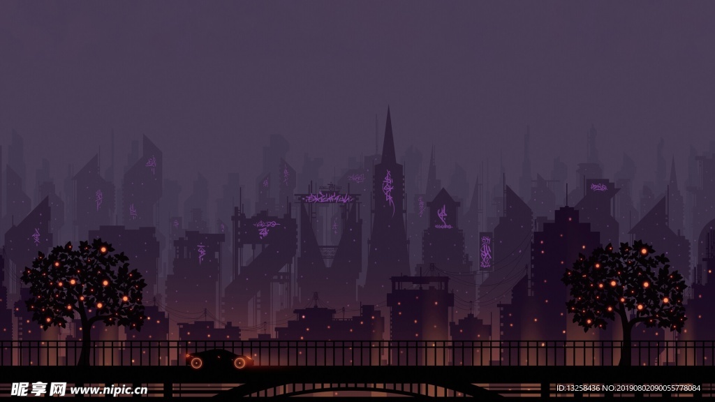 灰色城市插画背景