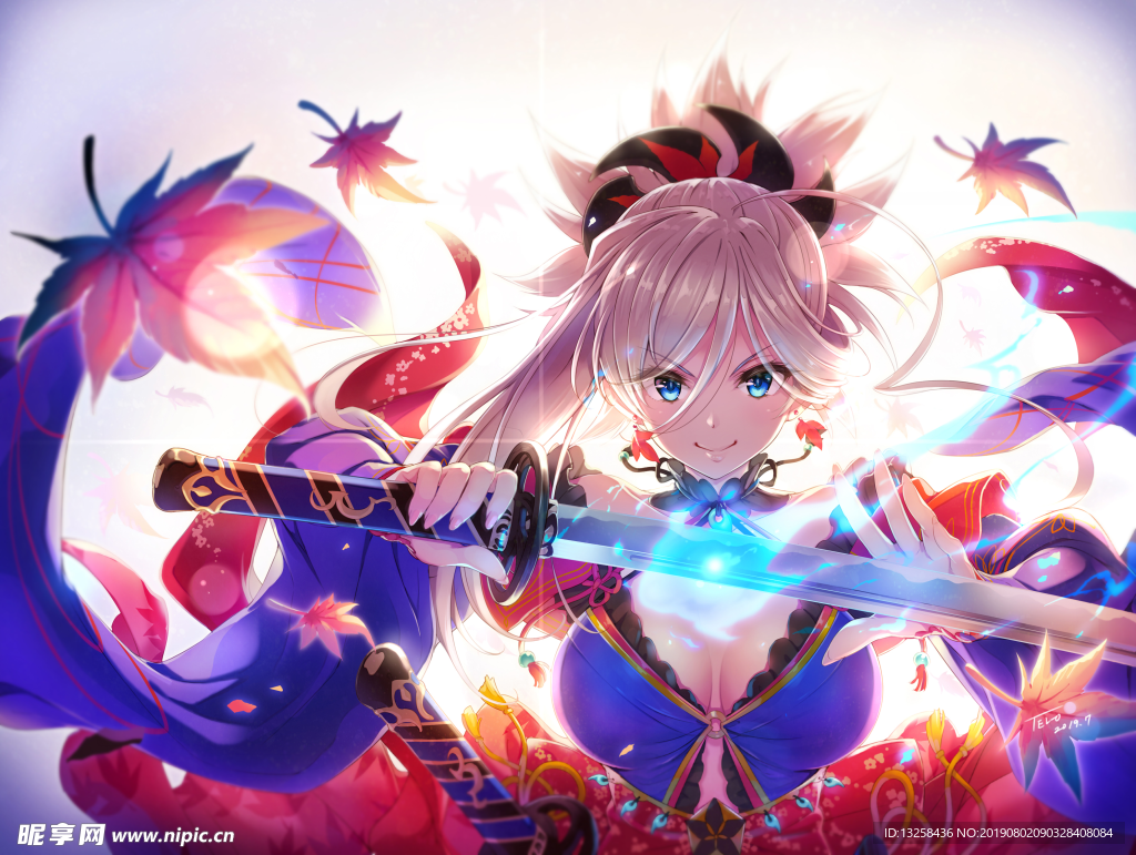 女孩卡通插画背景