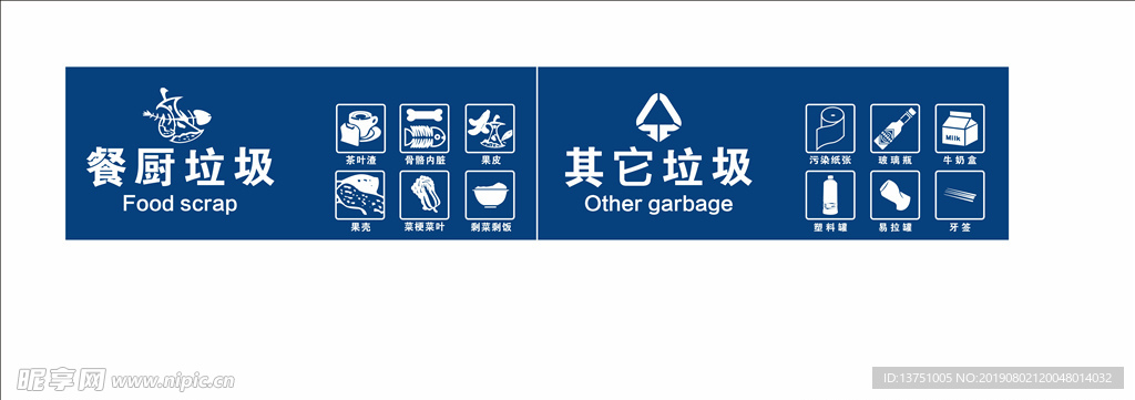 垃圾分类  食堂标识