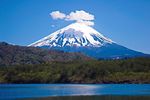 富士山雪山湖面
