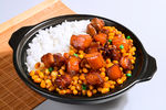 黄豆红烧肉饭