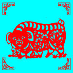 猪剪纸