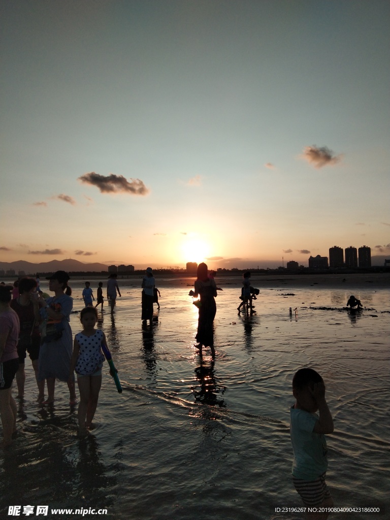 大海   晚霞   沙滩