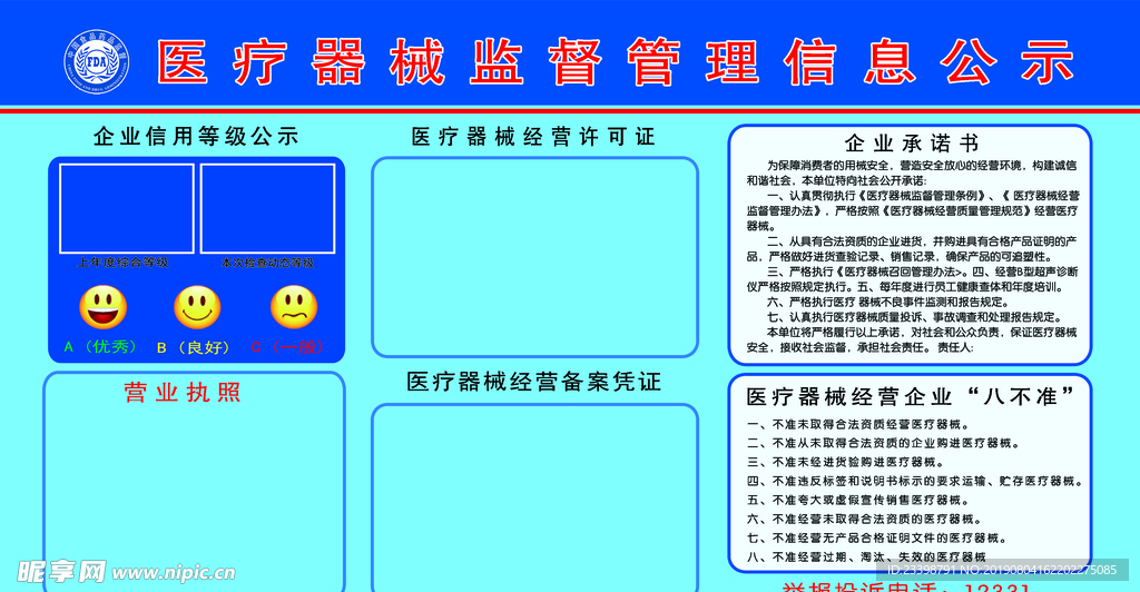 药店公示牌