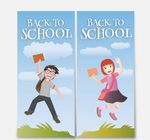 回到学校横幅男孩女孩