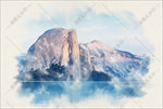 水彩山水风景