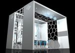 灰色创意网状展厅3d