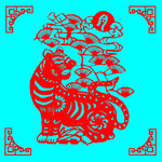 老虎剪纸
