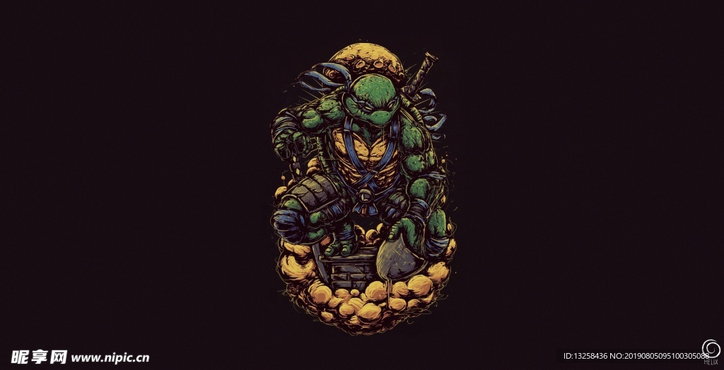 忍者神龟动漫插画人物背景