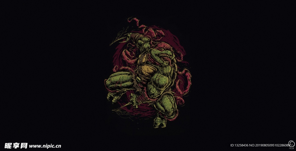 忍者神龟动漫插画人物背景