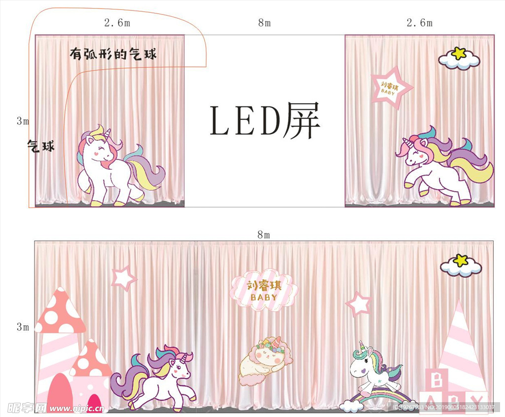 宝宝生日宴背景墙