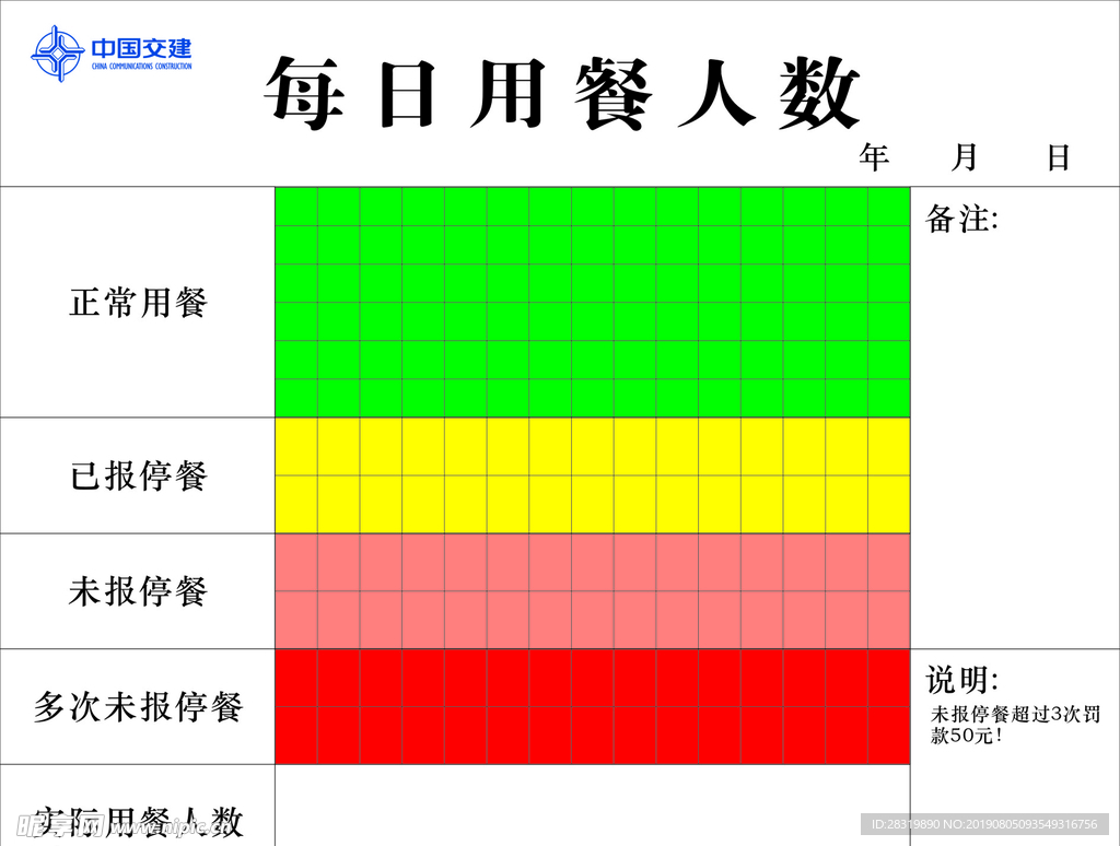 用餐表