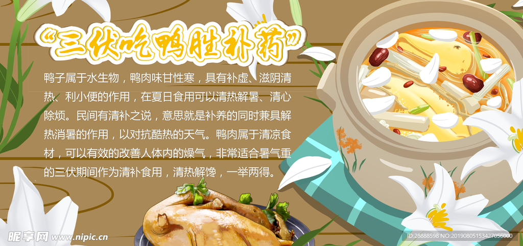 三伏吃鸭胜补药