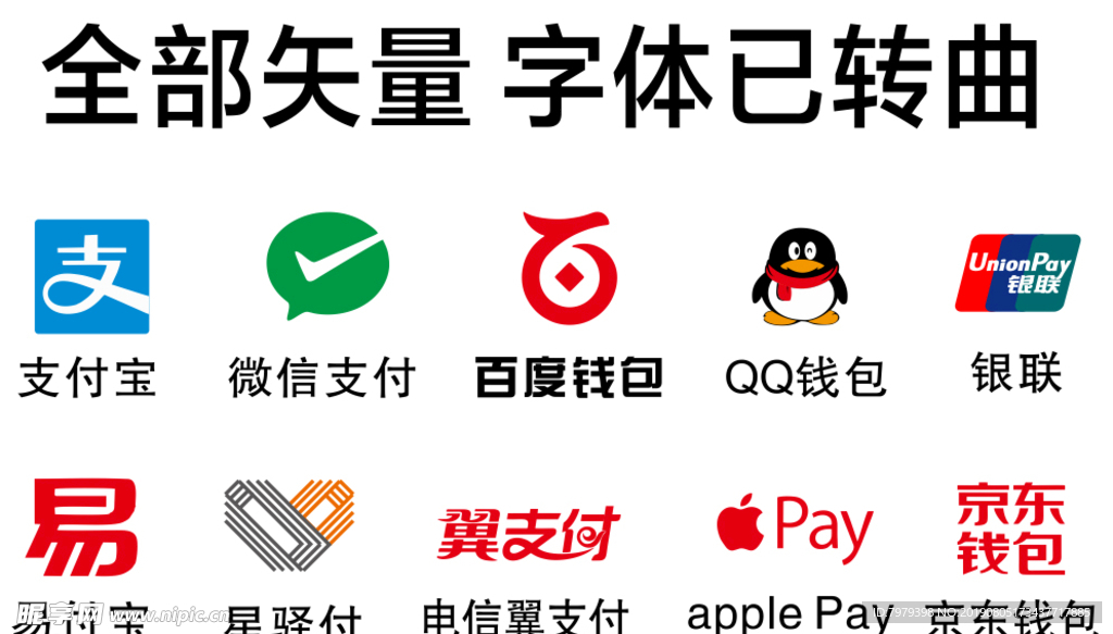 各种支付矢量图标