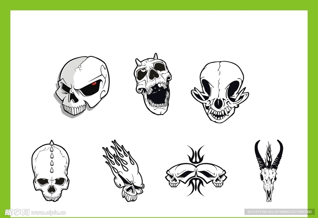 卡通手绘骷髅
