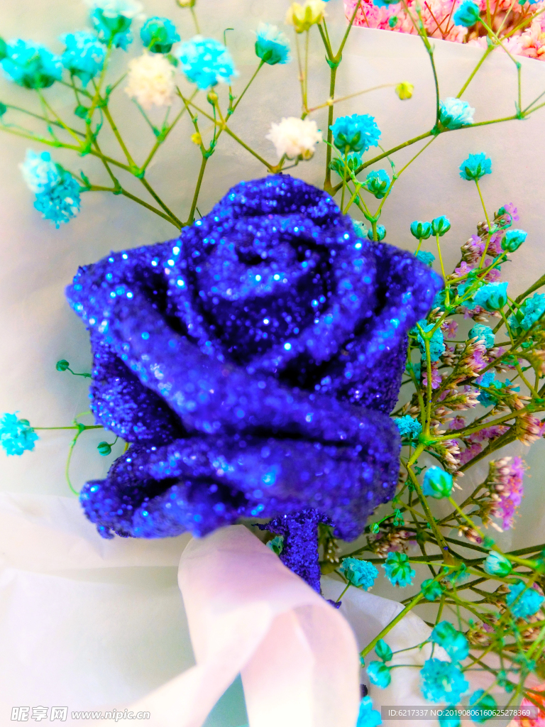 七夕礼物第一朵蓝色蓝色妖姬玫瑰