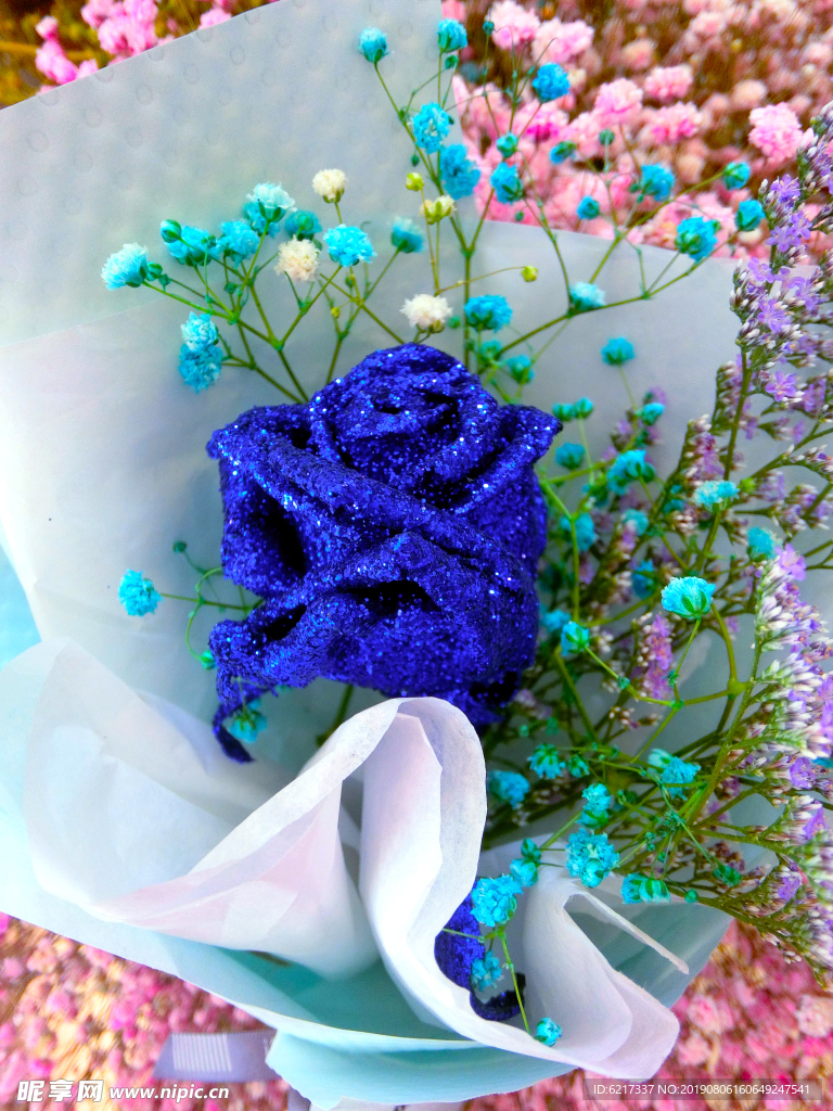 七夕礼物第一朵蓝色蓝色妖姬玫瑰