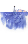 水彩水墨海水绘画素材