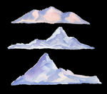 水墨水彩山脉插画素材